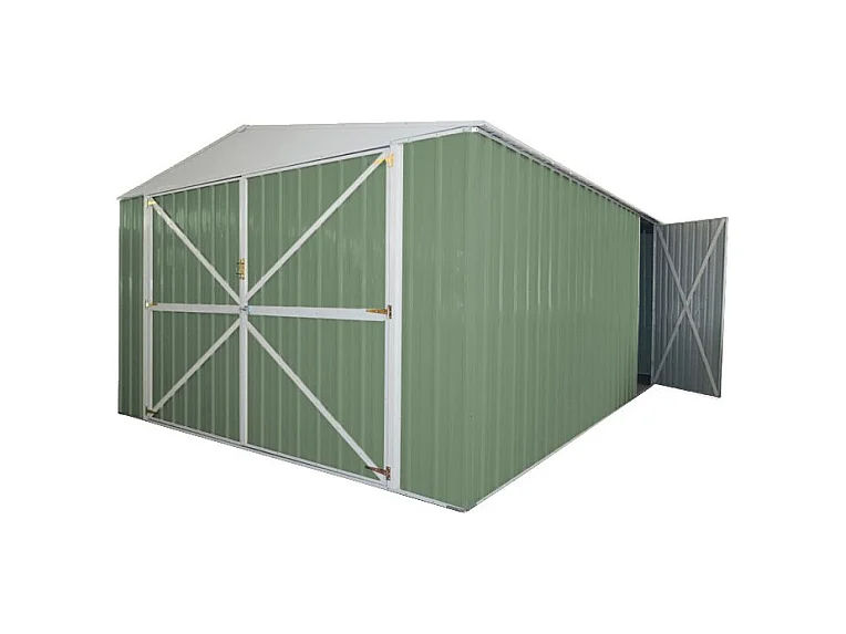 Box garage auto lamiera capanno in Acciaio Zincato 360x600cm x h2.32m - 346KG - 21,6mq - VERDE