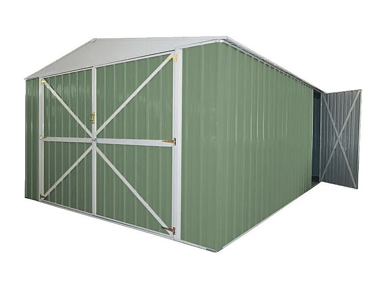 Box garage auto lamiera capanno in Acciaio Zincato 360x600cm x h2.32m - 346KG - 21,6mq - VERDE