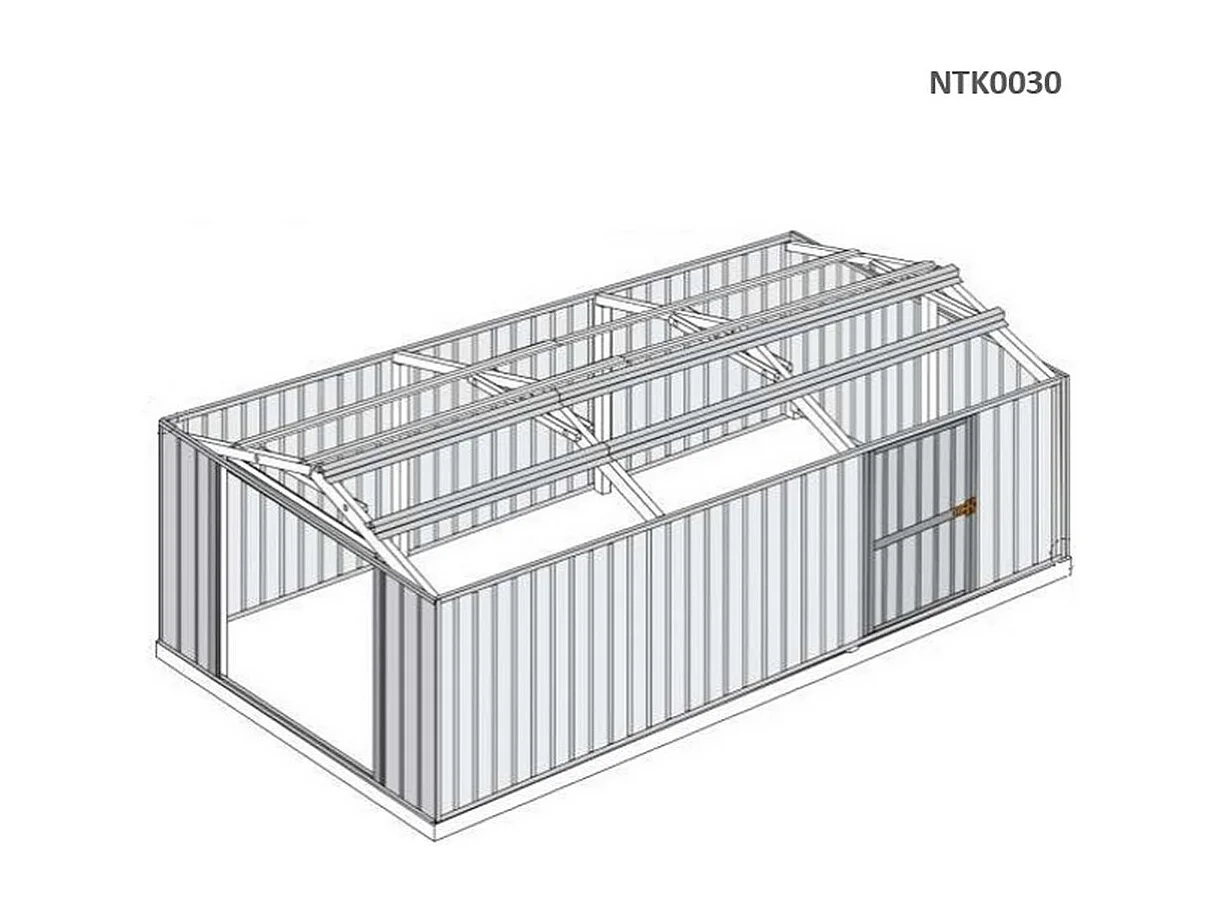 Box in Acciaio Zincato garage deposito attrezzi 360x514cm x h2.32m - 320KG - 18,5mq - VERDE