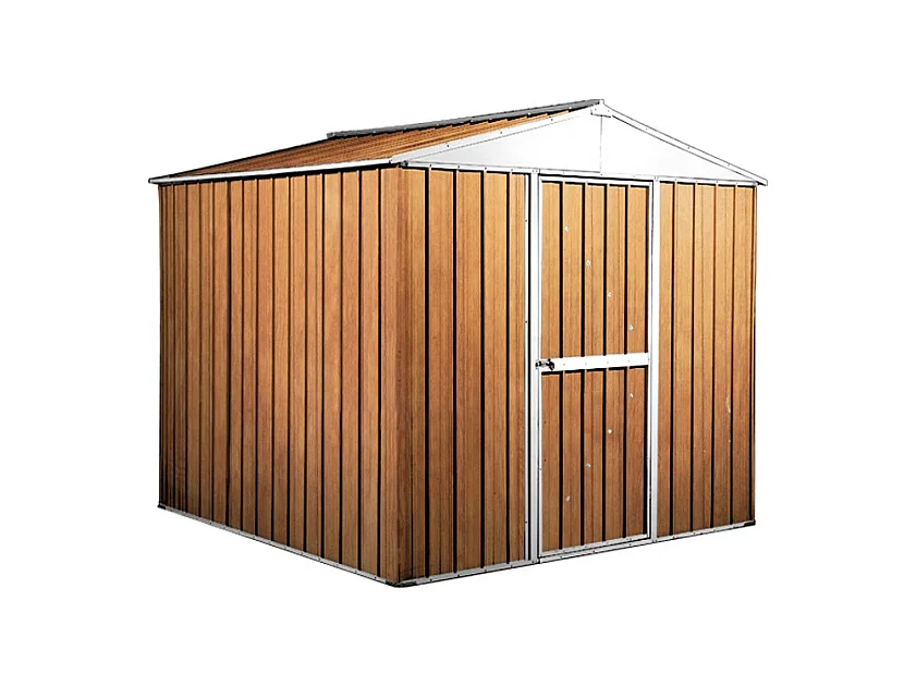 Capanno per esterno in lamiera di acciaio zincata 275x175cm x h 212cm - 87 kg - 4,81mq - FINITURA LEGNO