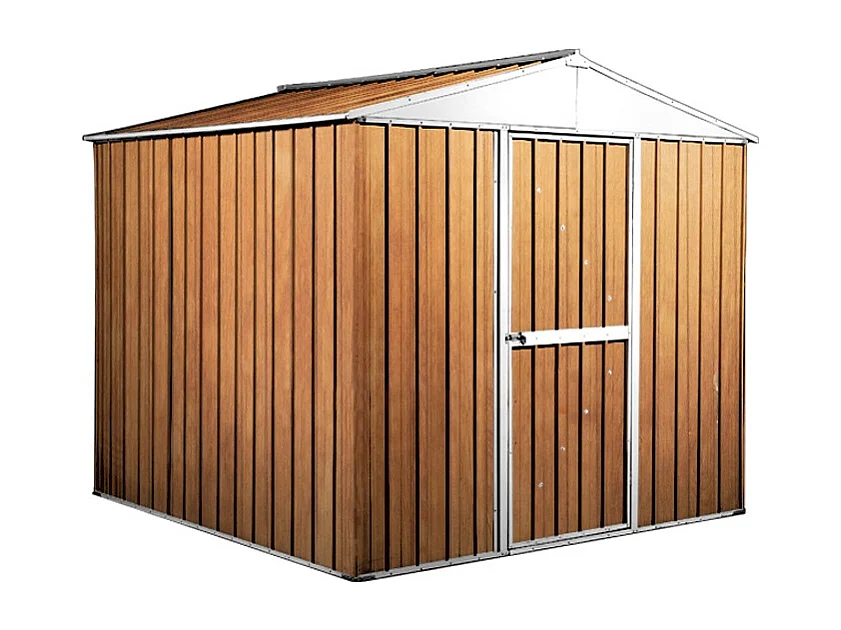 Capanno per esterno in lamiera di acciaio zincata 275x175cm x h 212cm - 87 kg - 4,81mq - FINITURA LEGNO