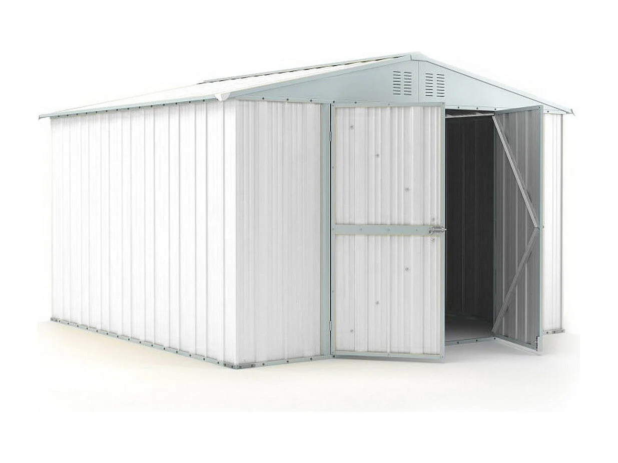 Casetta giardino Box attrezzi in Acciaio Zincato 327x307cm x h2.15m - 145KG - 10,04mq - BIANCO