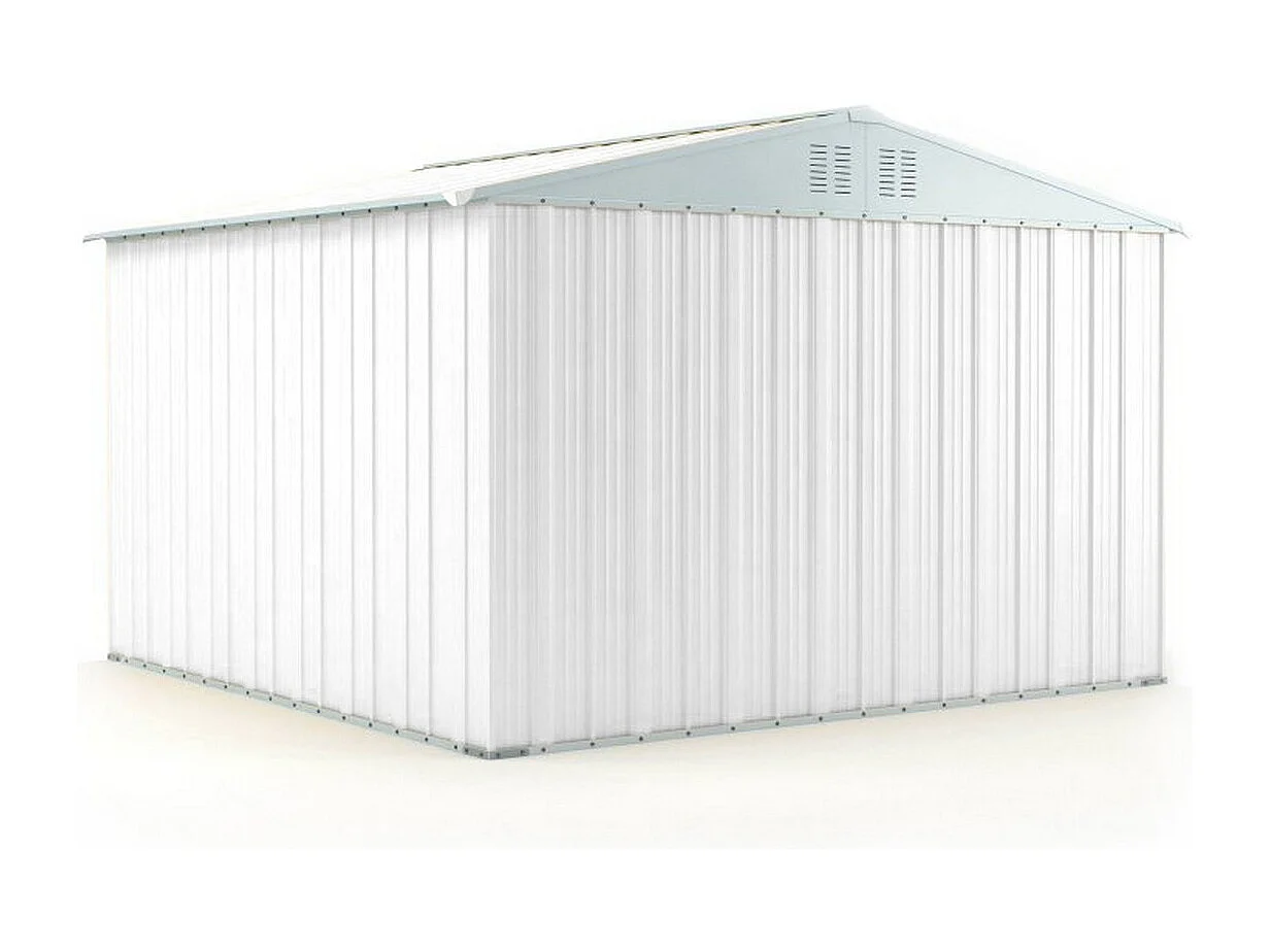 Casetta giardino Box attrezzi in Acciaio Zincato 327x307cm x h2.15m - 145KG - 10,04mq - BIANCO