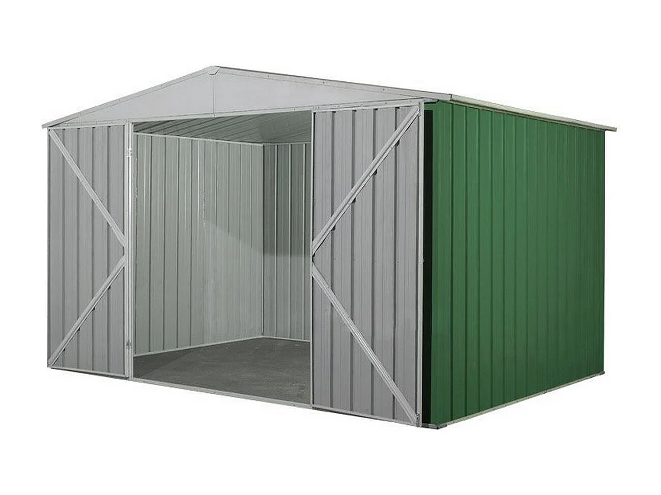 Box acciaio casetta giardino in lamiera deposito attrezzi 360x175cm x h 212cm - 110 kg - 6,30 mq - VERDE