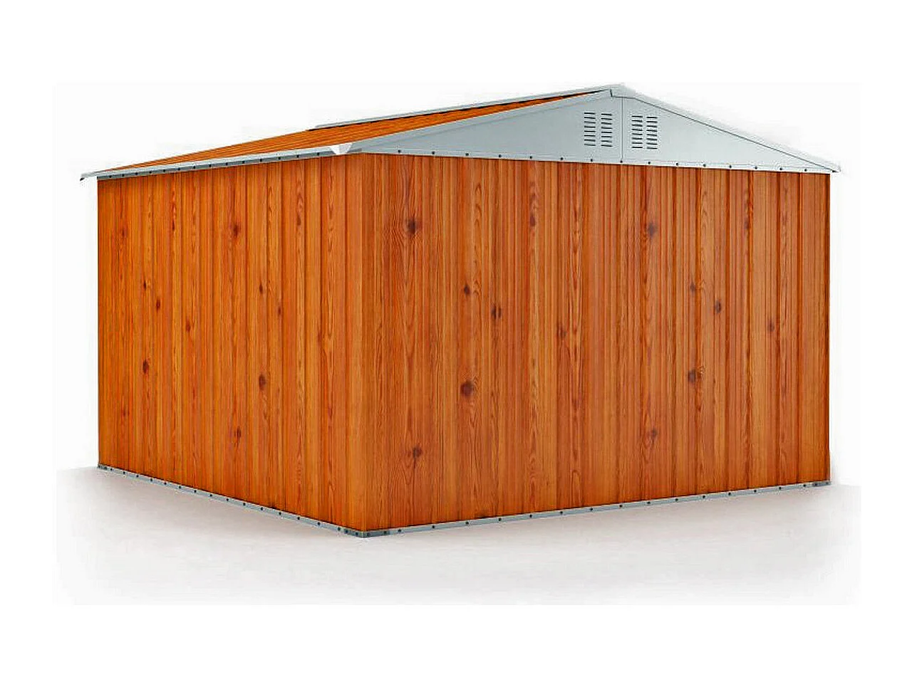 Casetta giardino Box attrezzi in Acciaio Zincato 327x307cm x h2.15m - 145KG - 10,04mq - FINITURA LEGNO