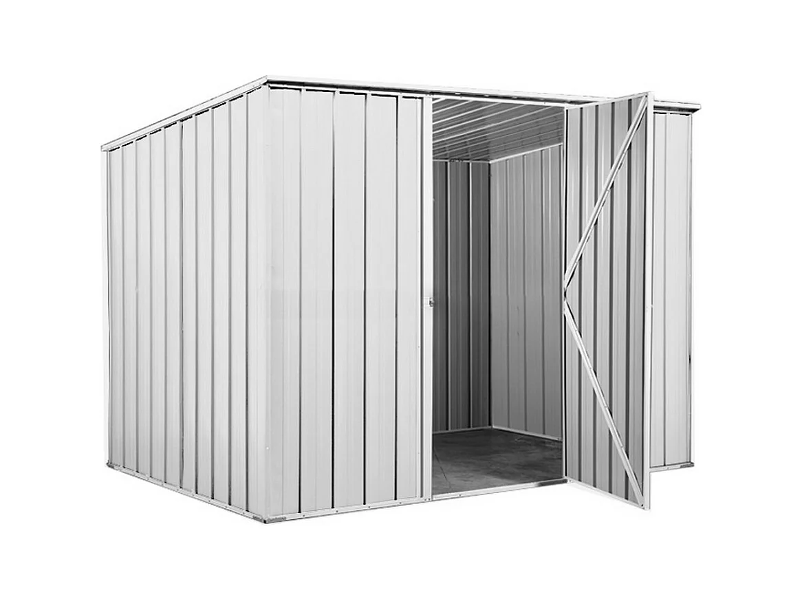 Casetta giardino in lamiera Box in Acciaio Zincato 260x185cm x h1.92m - 85kg - 4,81mq - BIANCO