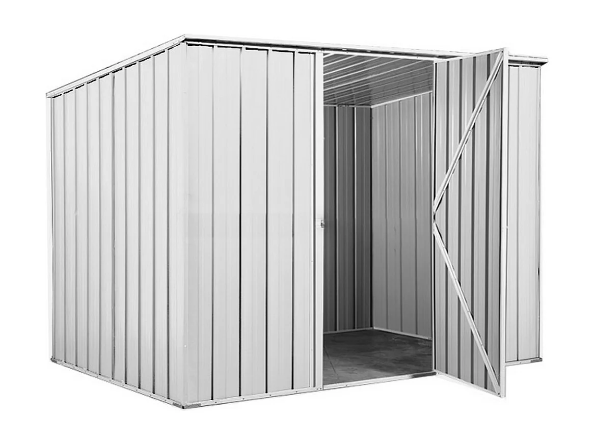 Casetta giardino in lamiera Box in Acciaio Zincato 260x185cm x h1.92m - 85kg - 4,81mq - BIANCO