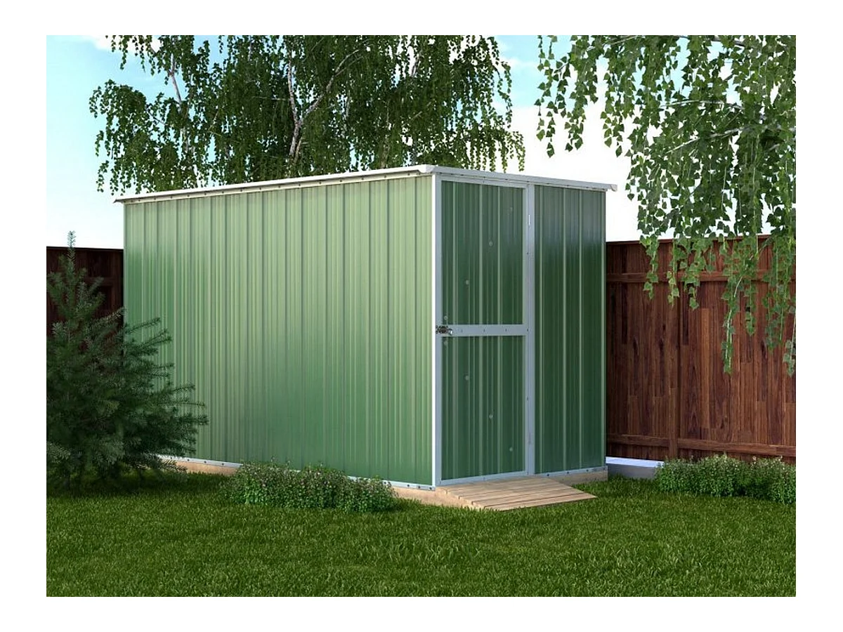 Casetta giardino lamiera Box in Acciaio Zincato 175x307cm x h1.82m - 95KG - 5,4mq - VERDE