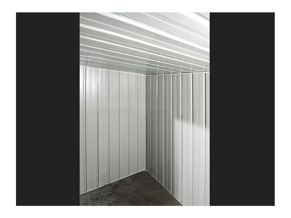 Casetta deposito lamiera Box in Acciaio Zincato 345x186cm x h1.92m - 98KG - 6.42mq - FINITURA LEGNO