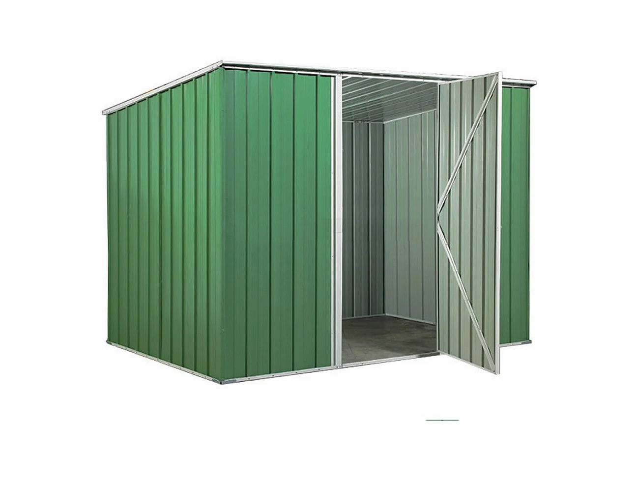 Casetta giardino in lamiera Box in Acciaio Zincato 260x185cm x h1.92m - 85kg - 4,81mq - VERDE
