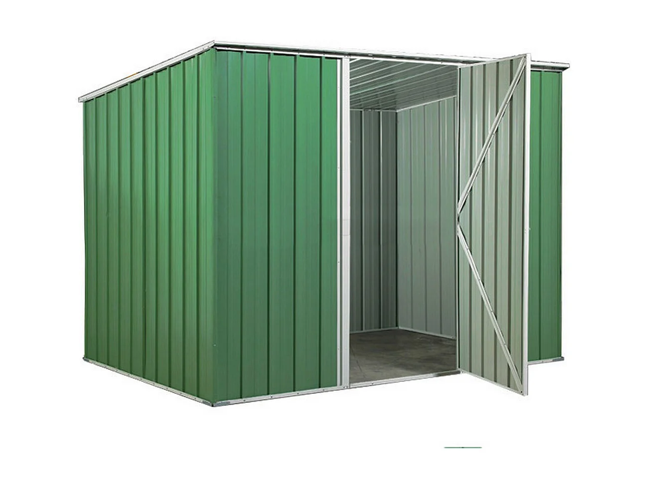 Casetta giardino in lamiera Box in Acciaio Zincato 260x185cm x h1.92m - 85kg - 4,81mq - VERDE