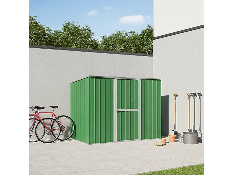 Casetta giardino in lamiera Box in Acciaio Zincato 260x185cm x h1.92m - 85kg - 4,81mq - VERDE