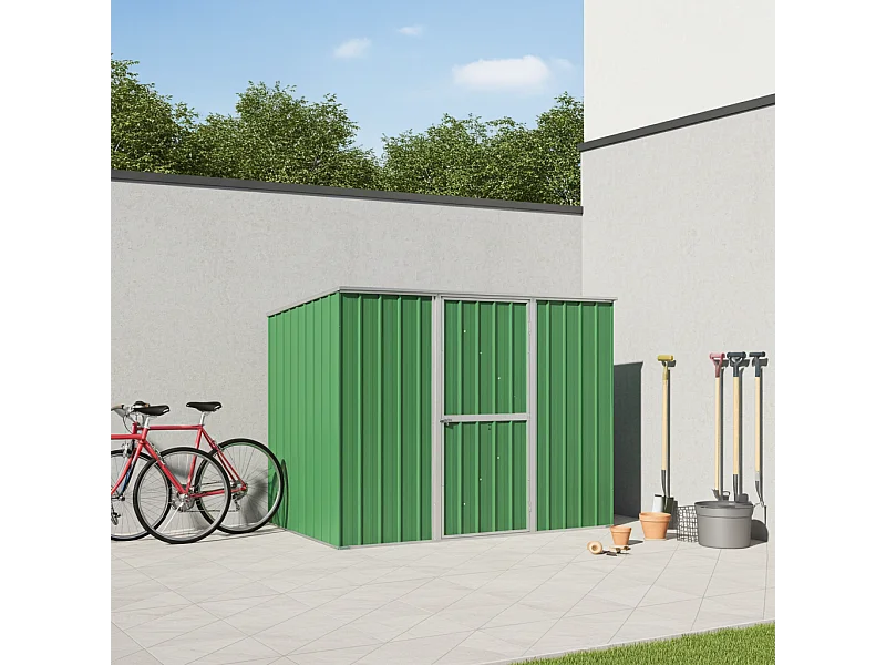 Casetta giardino in lamiera Box in Acciaio Zincato 260x185cm x h1.92m - 85kg - 4,81mq - VERDE