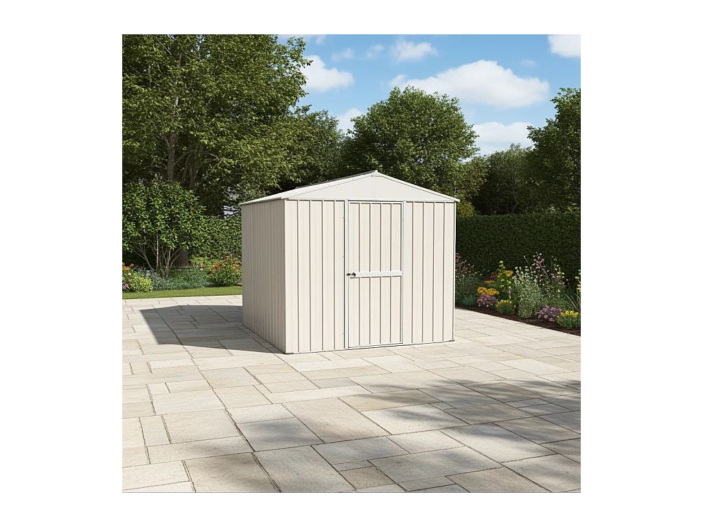 Capanno per esterno in lamiera di acciaio zincata 275x175cm x h 212cm - 87 kg - 4,81mq - BIANCO