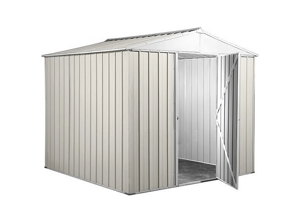 Capanno per esterno in lamiera di acciaio zincata 275x175cm x h 212cm - 87 kg - 4,81mq - BIANCO