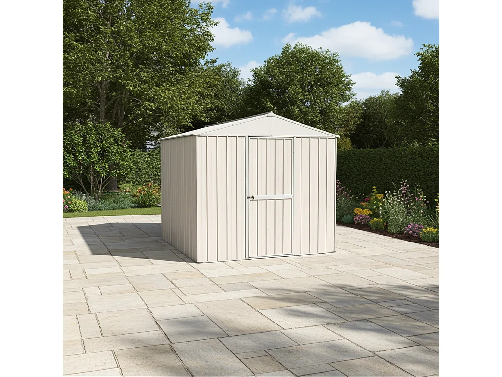 Capanno per esterno in lamiera di acciaio zincata 275x175cm x h 212cm - 87 kg - 4,81mq - BIANCO