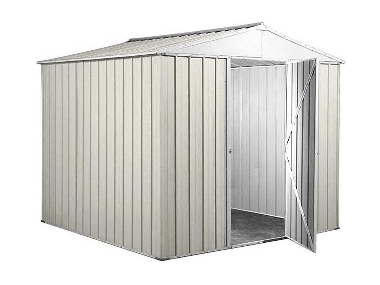 Capanno per esterno in lamiera di acciaio zincata 275x175cm x h 212cm - 87 kg - 4,81mq - BIANCO