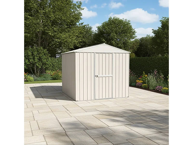 Capanno per esterno in lamiera di acciaio zincata 275x175cm x h 212cm - 87 kg - 4,81mq - BIANCO