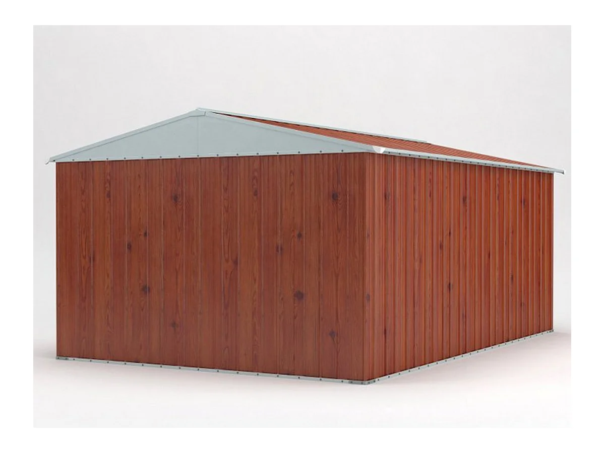 Box garage lamiera zincata casetta giardino acciaio 360x430cm x h2.10m - 185KG - 15,48mq - FINITURA LEGNO