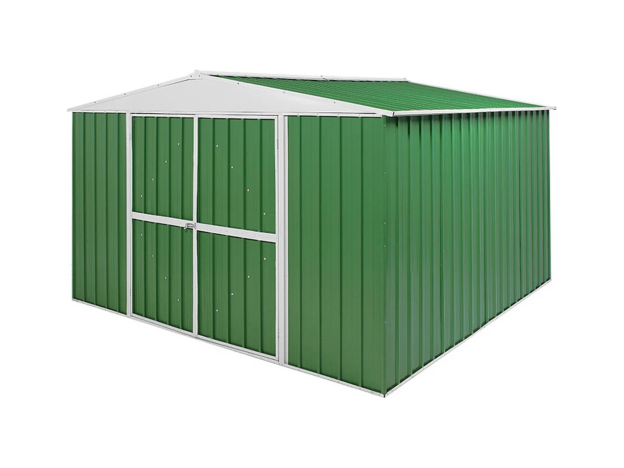 Box in Acciaio Zincato garage attrezzi lamiera 360x3.45cm x h2.12m - 150KG - 12,42mq - VERDE