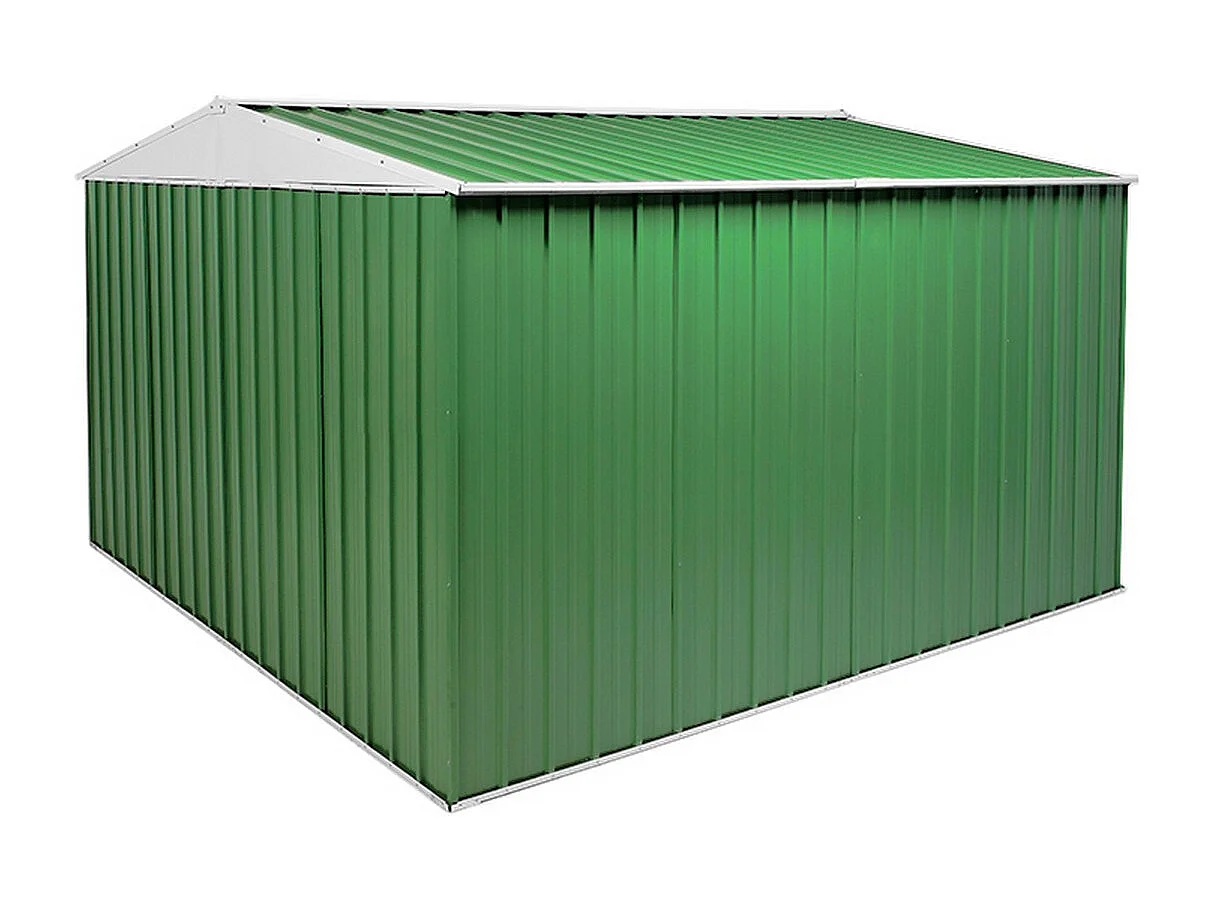 Box in Acciaio Zincato garage attrezzi lamiera 360x3.45cm x h2.12m - 150KG - 12,42mq - VERDE