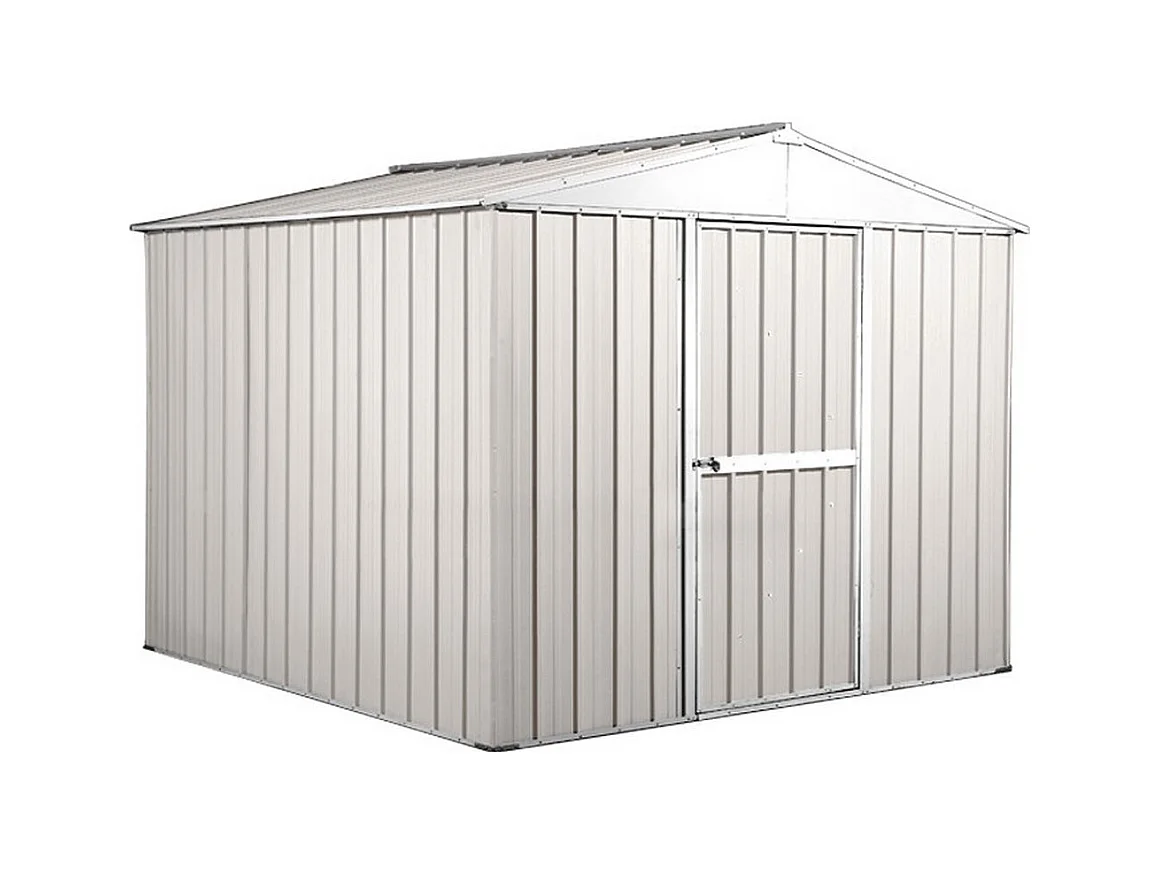 Box in Acciaio Zincato casetta attrezzi in lamiera 276x260cm x h2.12m - 110KG - 7,2mq - BIANCO