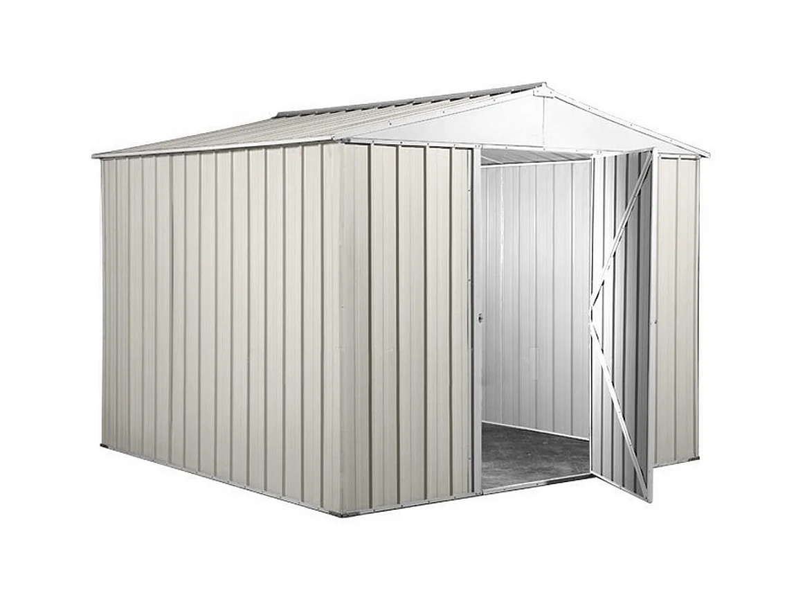 Box in Acciaio Zincato casetta attrezzi in lamiera 276x260cm x h2.12m - 110KG - 7,2mq - BIANCO