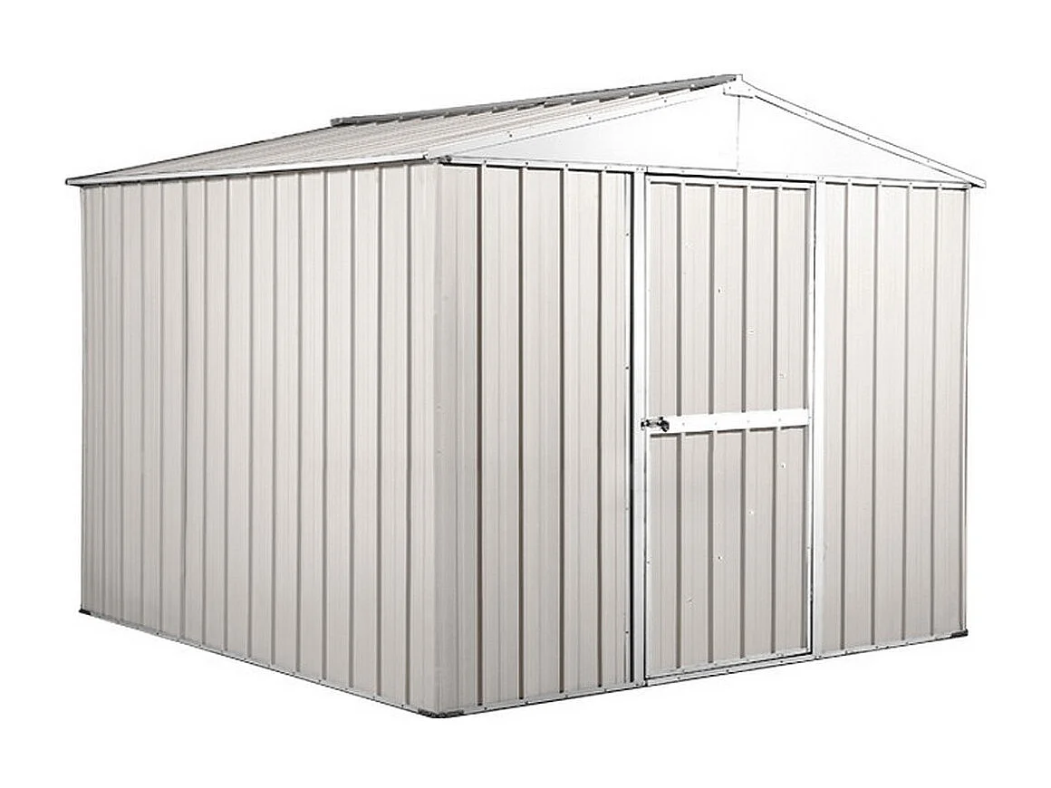 Box in Acciaio Zincato casetta attrezzi in lamiera 276x260cm x h2.12m - 110KG - 7,2mq - BIANCO
