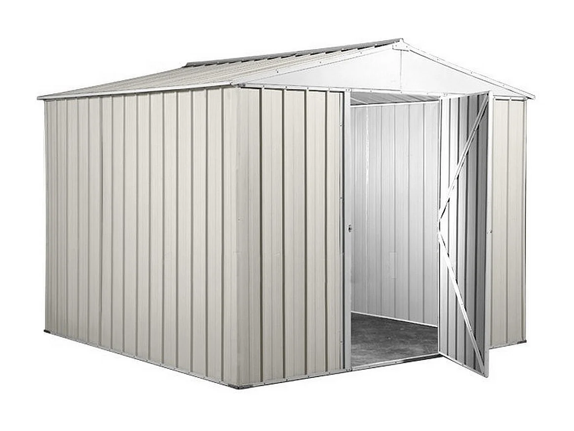 Box in Acciaio Zincato casetta attrezzi in lamiera 276x260cm x h2.12m - 110KG - 7,2mq - BIANCO