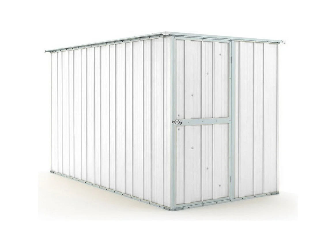 Casetta giardino lamiera Box in Acciaio Zincato 175x307cm x h1.82m - 95KG - 5,4mq - BIANCO