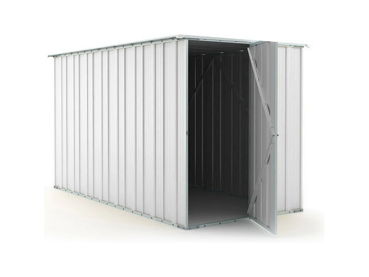 Casetta giardino lamiera Box in Acciaio Zincato 175x307cm x h1.82m - 95KG - 5,4mq - BIANCO