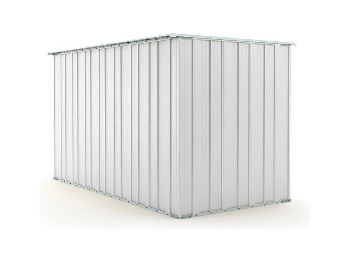 Casetta giardino lamiera Box in Acciaio Zincato 175x307cm x h1.82m - 95KG - 5,4mq - BIANCO