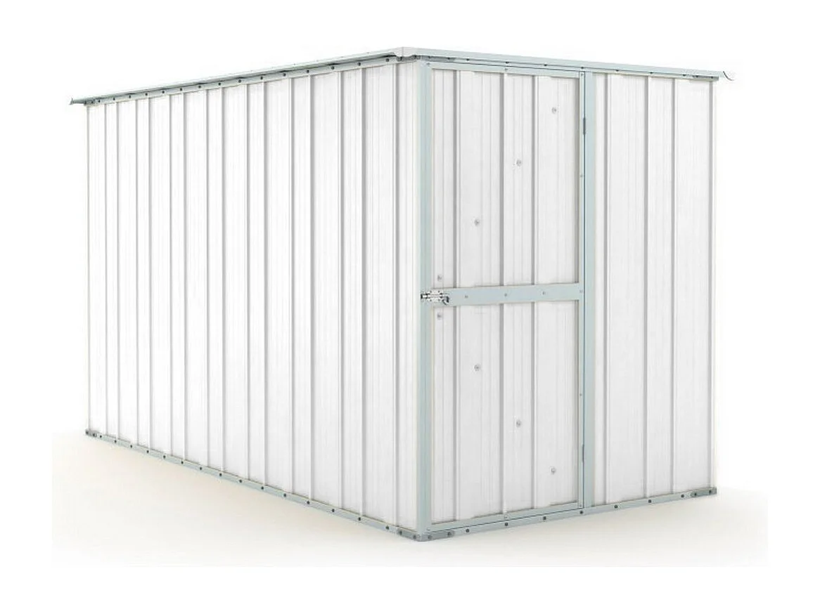 Casetta giardino lamiera Box in Acciaio Zincato 175x307cm x h1.82m - 95KG - 5,4mq - BIANCO