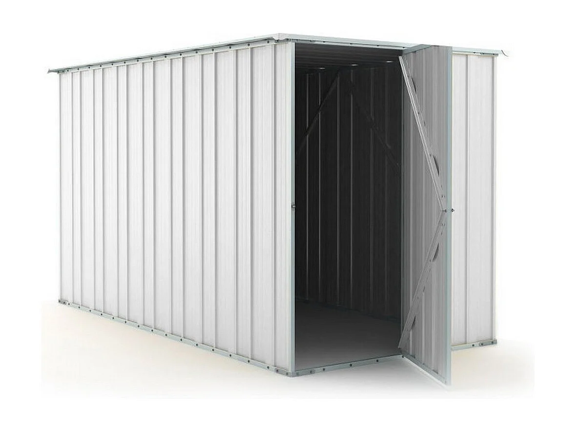 Casetta giardino lamiera Box in Acciaio Zincato 175x307cm x h1.82m - 95KG - 5,4mq - BIANCO