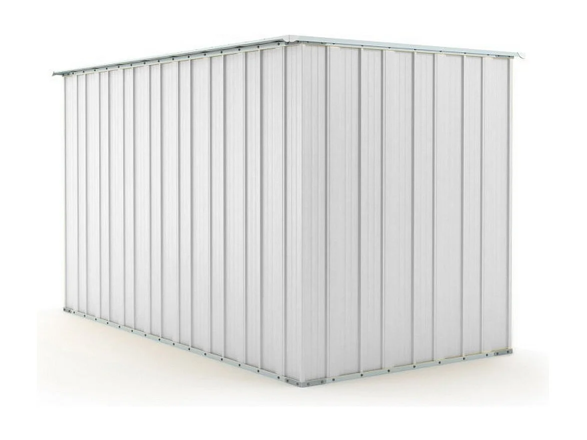Casetta giardino lamiera Box in Acciaio Zincato 175x307cm x h1.82m - 95KG - 5,4mq - BIANCO