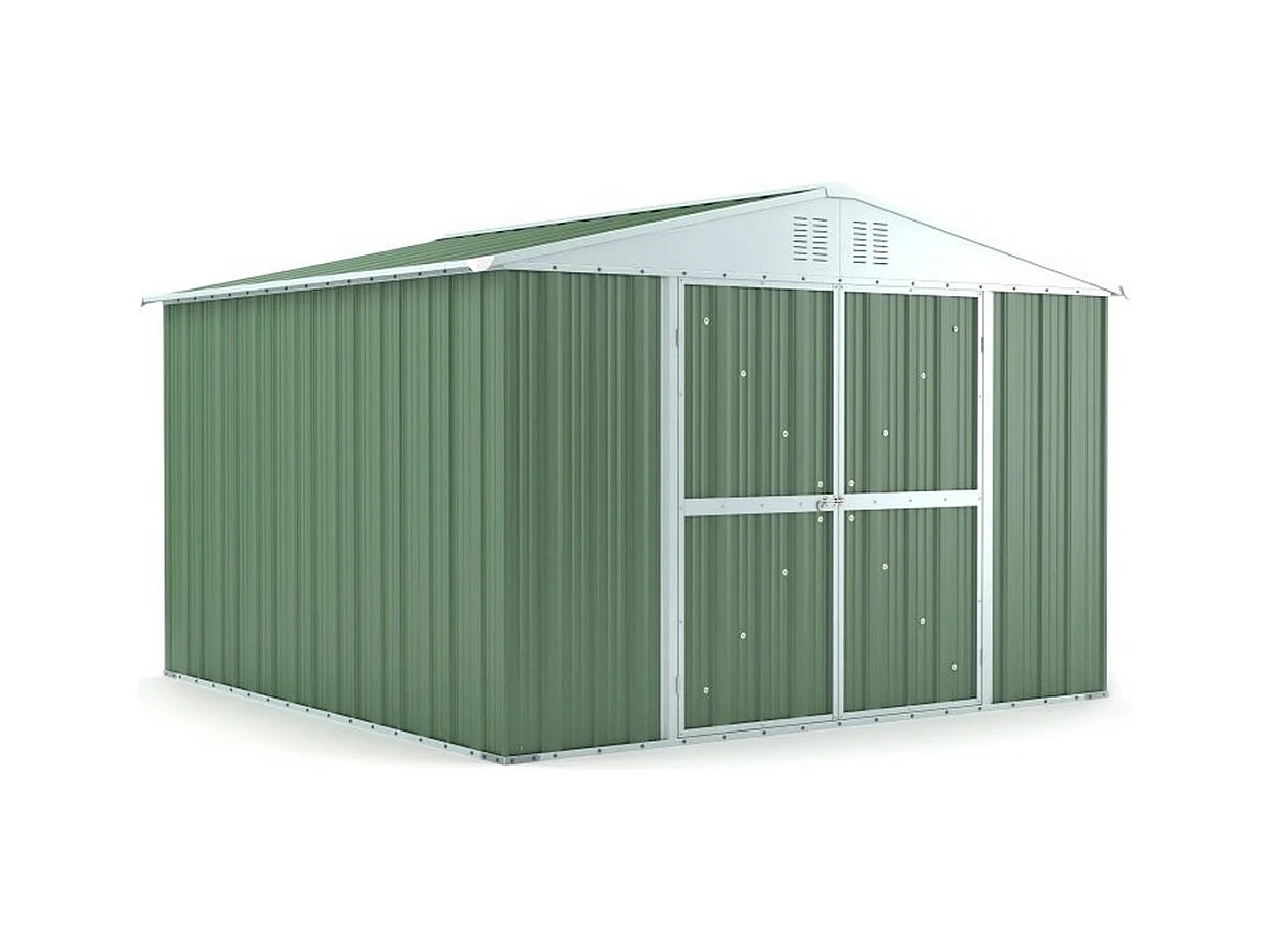 Casetta giardino Box attrezzi in Acciaio Zincato 327x307cm x h2.15m - 145KG - 10,04mq - VERDE