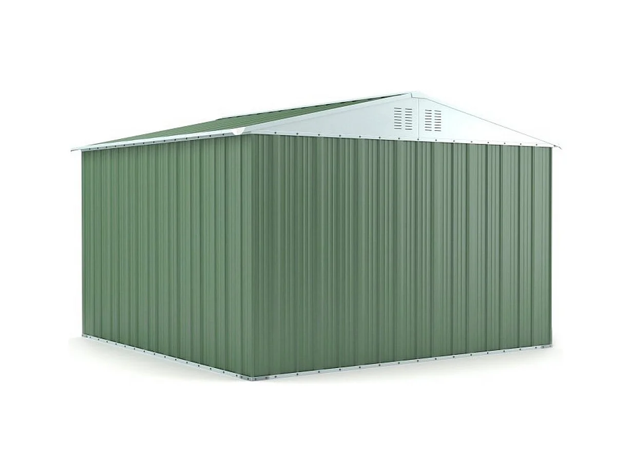 Casetta giardino Box attrezzi in Acciaio Zincato 327x307cm x h2.15m - 145KG - 10,04mq - VERDE