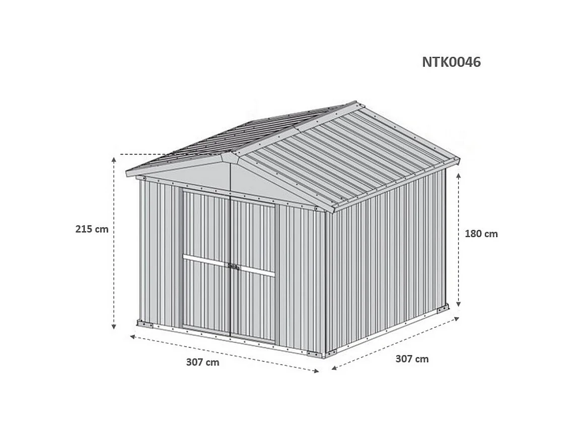 Casetta giardino Box attrezzi in Acciaio Zincato 327x307cm x h2.15m - 145KG - 10,04mq - VERDE