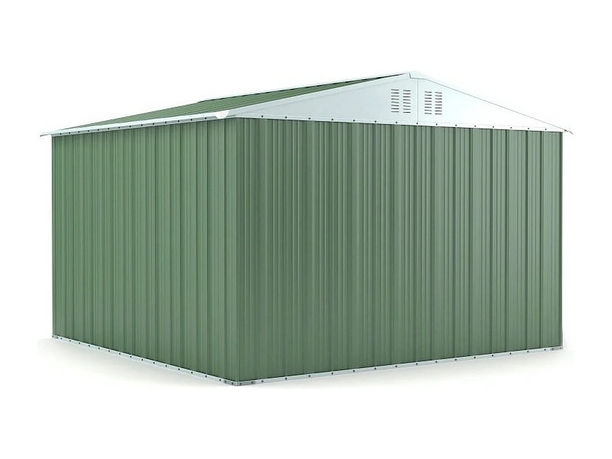 Casetta giardino Box attrezzi in Acciaio Zincato 327x307cm x h2.15m - 145KG - 10,04mq - VERDE