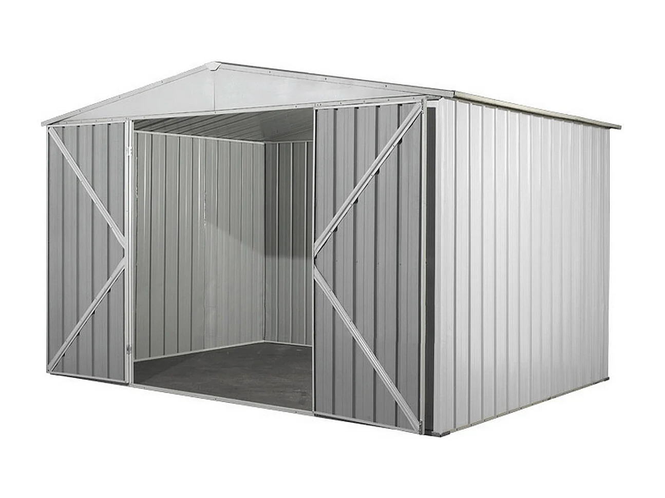 Box acciaio casetta giardino in lamiera deposito attrezzi 360x175cm x h 212cm - 110 kg - 6,30 mq - BIANCO