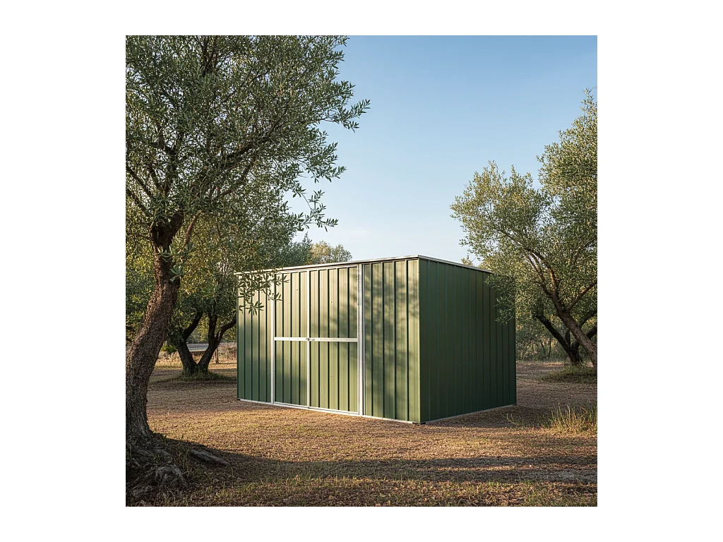 Casetta deposito lamiera Box in Acciaio Zincato 345x186cm x h1.92m - 98KG - 6.42mq - VERDE