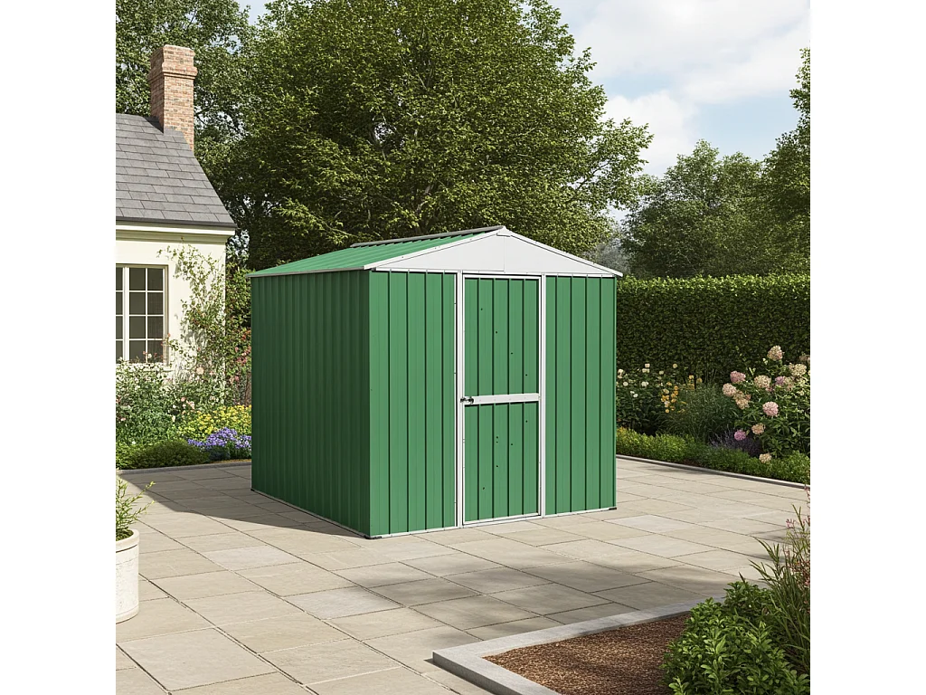 Capanno per esterno in lamiera di acciaio zincata 275x175cm x h 212cm - 87 kg - 4,81mq - VERDE