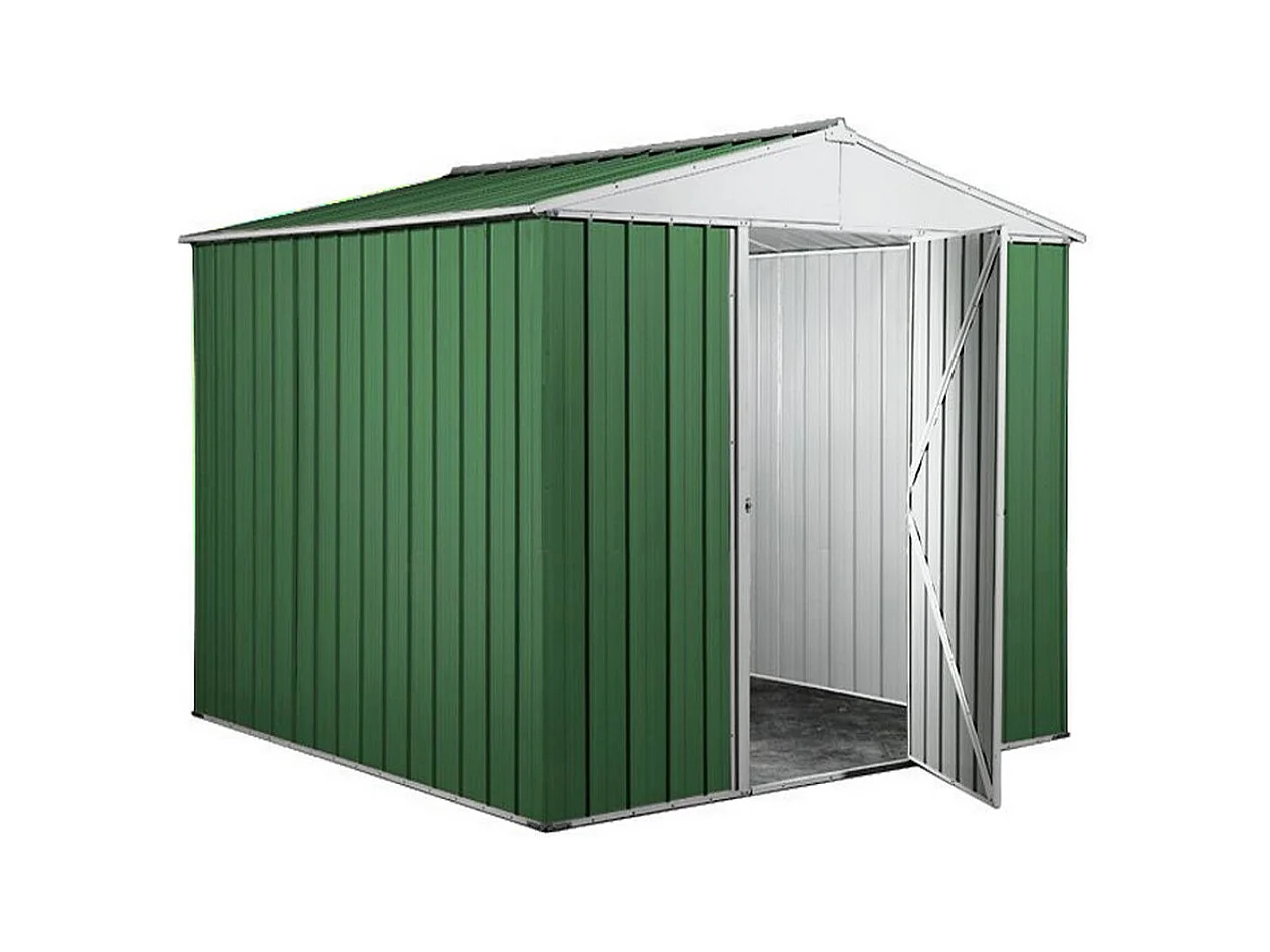 Capanno per esterno in lamiera di acciaio zincata 275x175cm x h 212cm - 87 kg - 4,81mq - VERDE