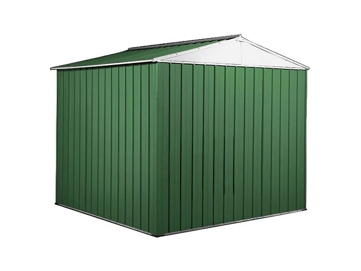 Capanno per esterno in lamiera di acciaio zincata 275x175cm x h 212cm - 87 kg - 4,81mq - VERDE