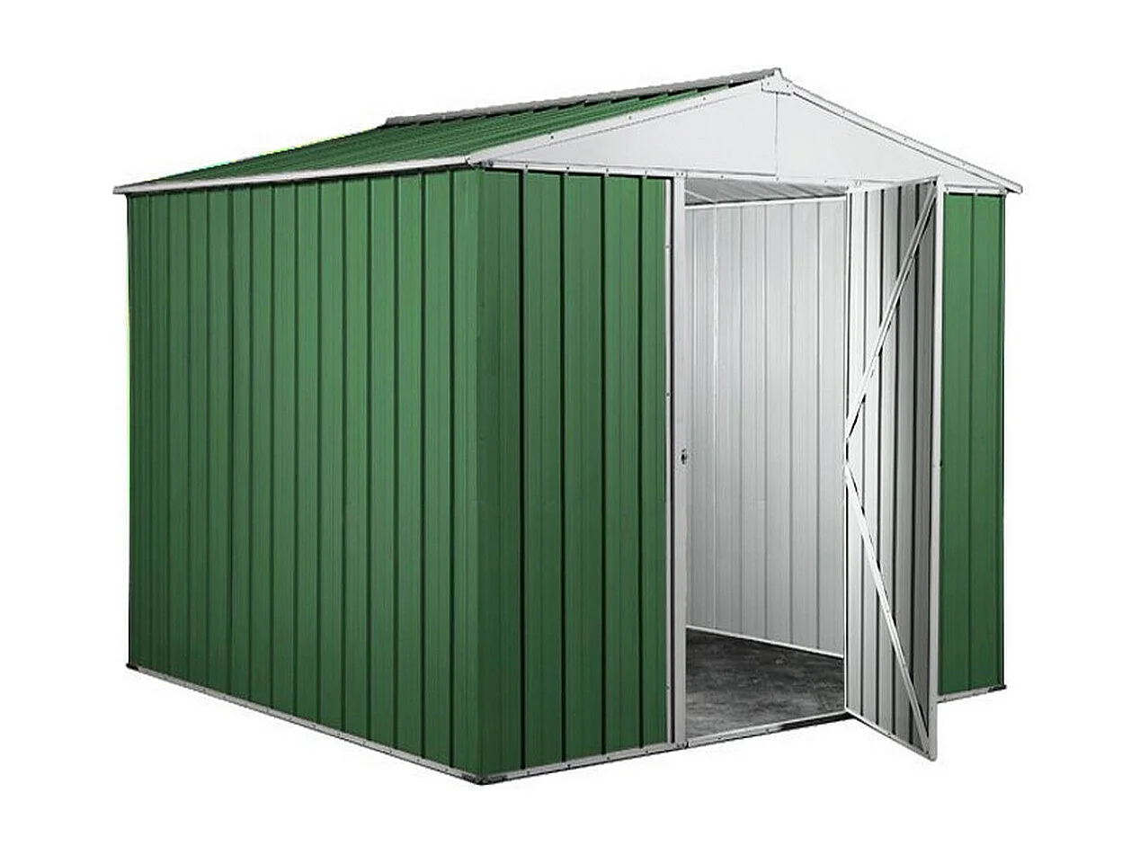 Capanno per esterno in lamiera di acciaio zincata 275x175cm x h 212cm - 87 kg - 4,81mq - VERDE