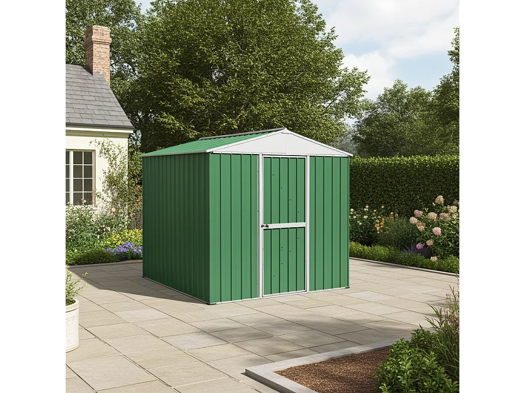 Capanno per esterno in lamiera di acciaio zincata 275x175cm x h 212cm - 87 kg - 4,81mq - VERDE