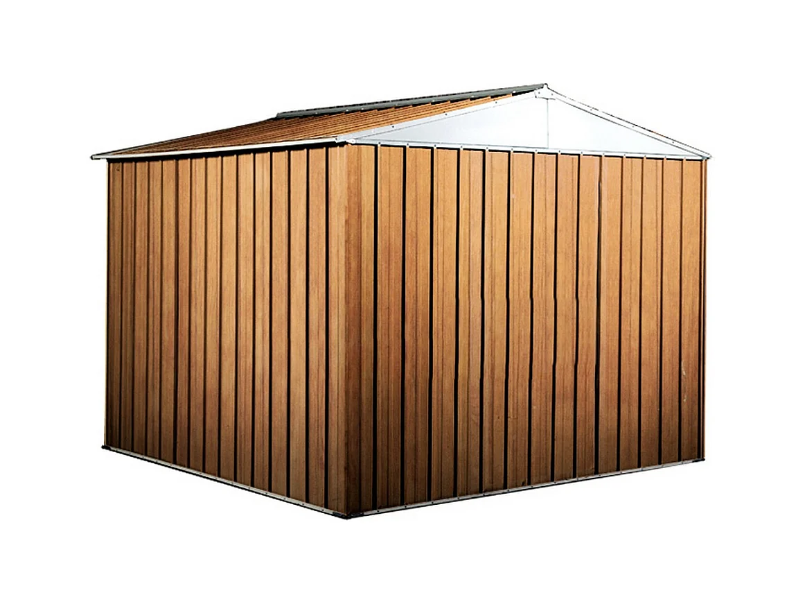 Box in Acciaio Zincato casetta attrezzi in lamiera 276x260cm x h2.12m - 110KG - 7,2mq - FINITURA LEGNO