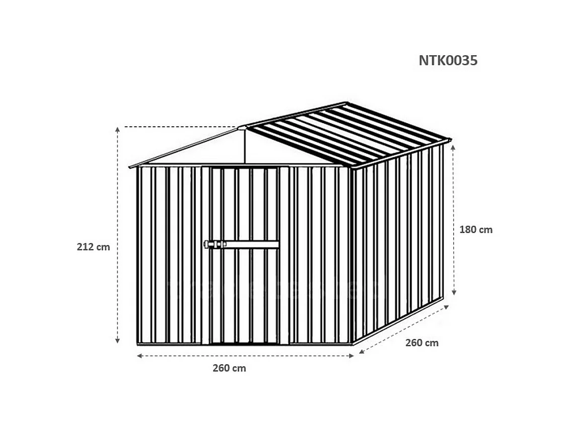 Box in Acciaio Zincato casetta attrezzi in lamiera 276x260cm x h2.12m - 110KG - 7,2mq - FINITURA LEGNO