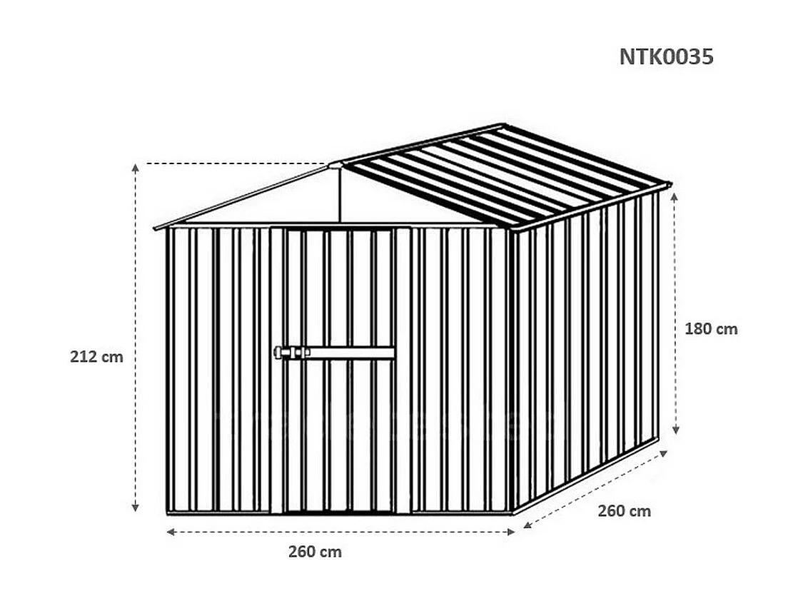 Box in Acciaio Zincato casetta attrezzi in lamiera 276x260cm x h2.12m - 110KG - 7,2mq - FINITURA LEGNO