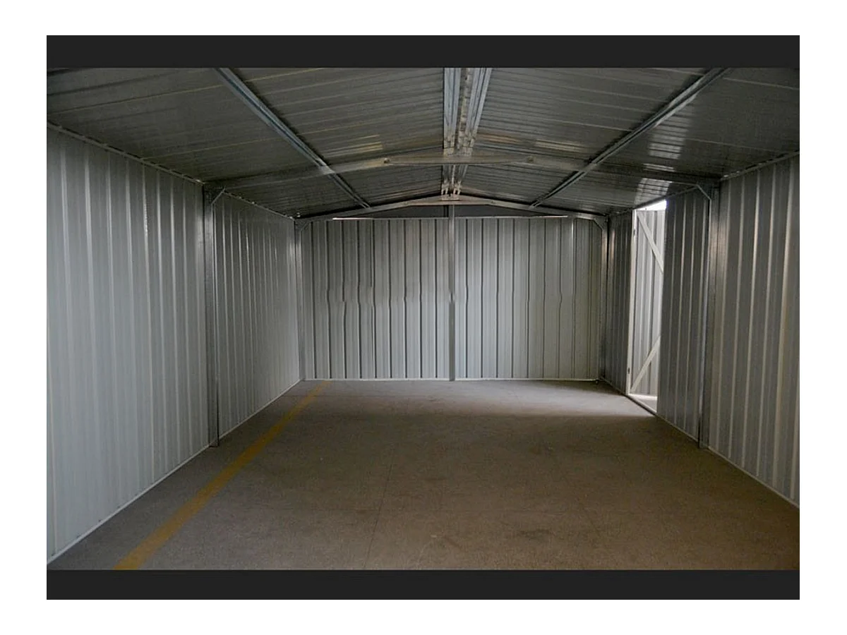 Box garage auto lamiera capanno in Acciaio Zincato 360x600cm x h2.32m - 346KG - 21,6mq - BIANCO